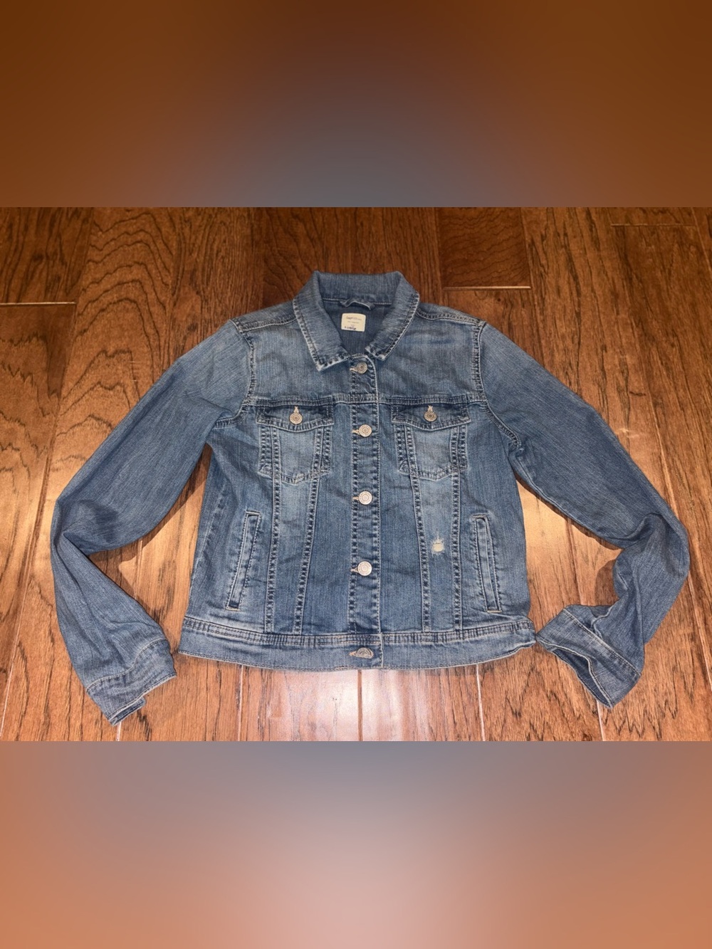 GAP Kids Floral Embroidered Denim Jacket Kids Size XXL